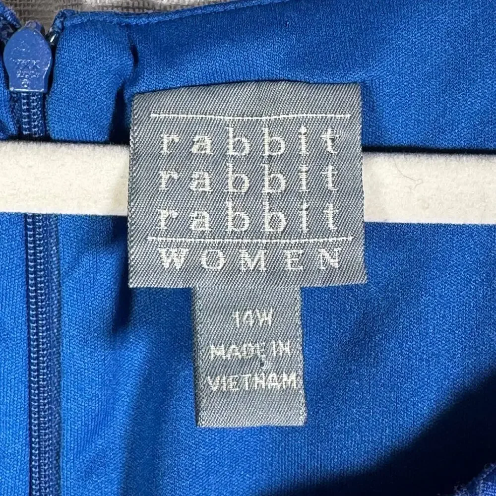 Retro Rabbit Rabbit Rabbit Dress Sz 14W Mod Geometeric Shift - Picture 7 of 8